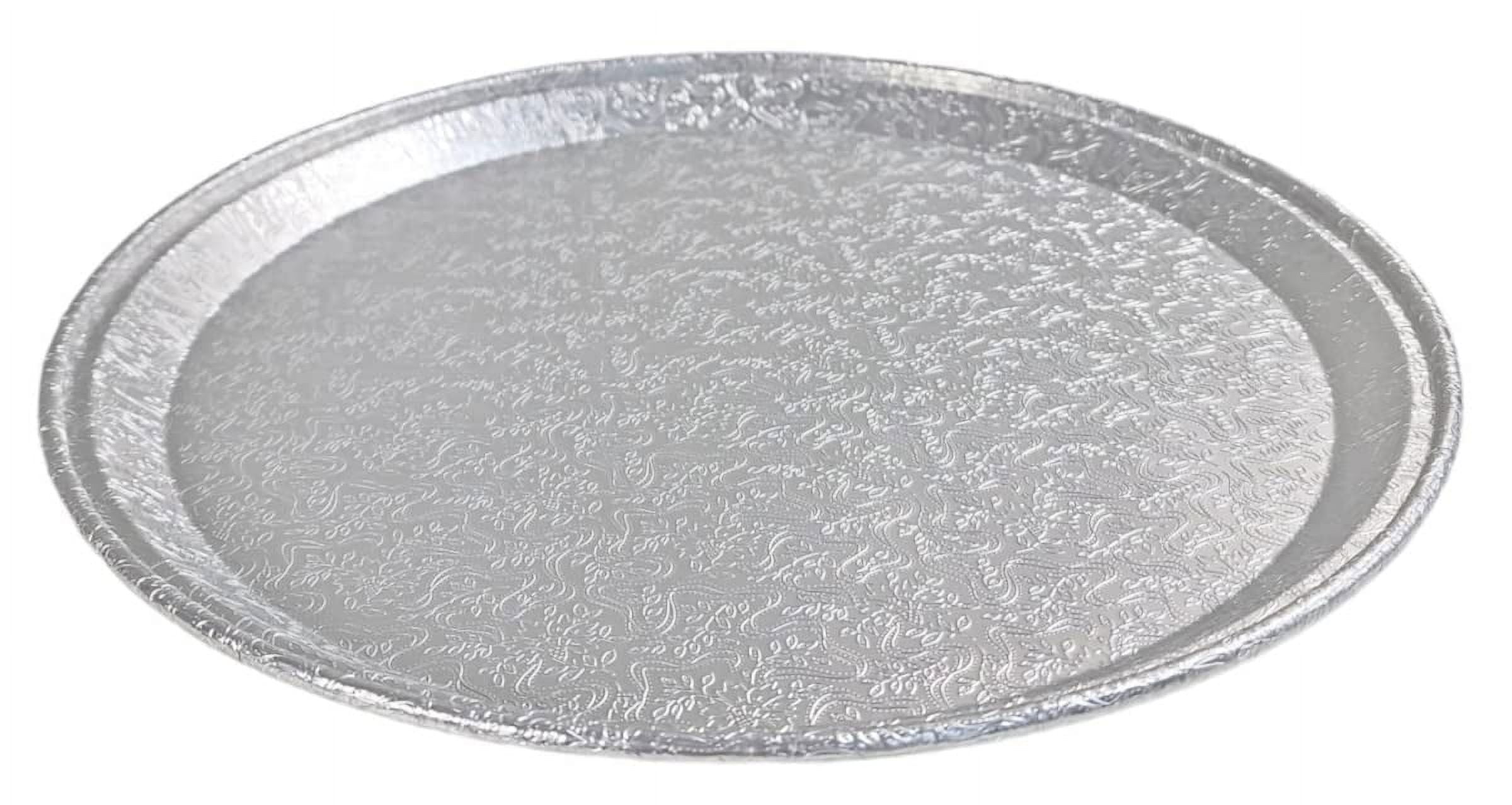 Rnd Flat Aluminum Catering Tray 10 Pack Disposable Serving Pan (Pack