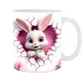 thumbnail image 1 of RnemiTe-am Rabbit Mug Easter Mugs,Bunny Rabbit Ceramic Coffee Mugs Pink White Holiday Cups Housewarming Gifts for Family Members Friends Birthday Dinner Table Decoration Coffee Lover, 1 of 1
