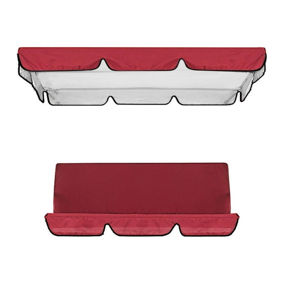 RnemiTe-amo 195x125cm Red Patio Swing Cushion Red Cover, UV Protection 3 Seater