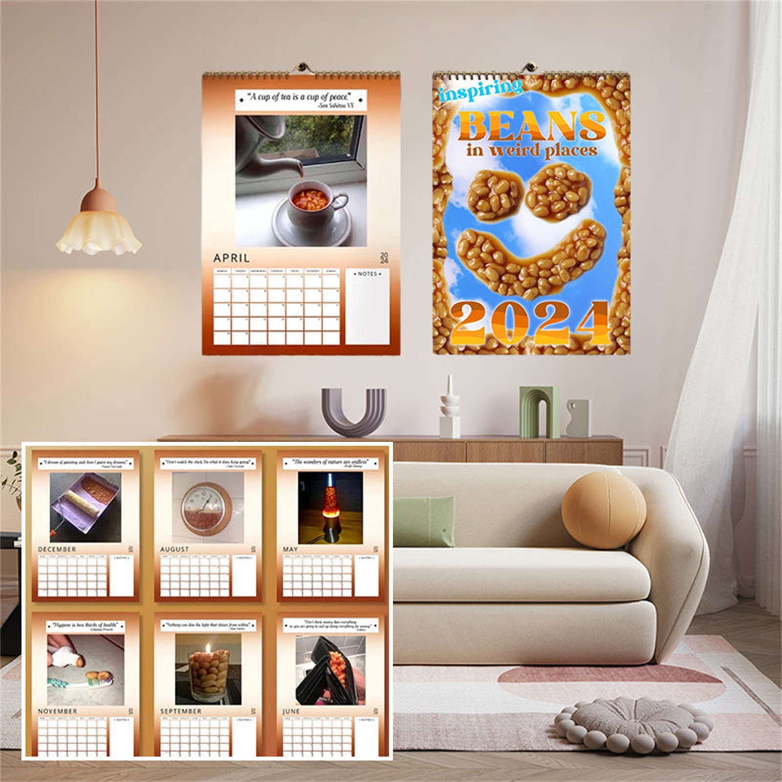 RnemiTeamo 2024 Wall Calendar,Baked Beans In Weird Places 2024