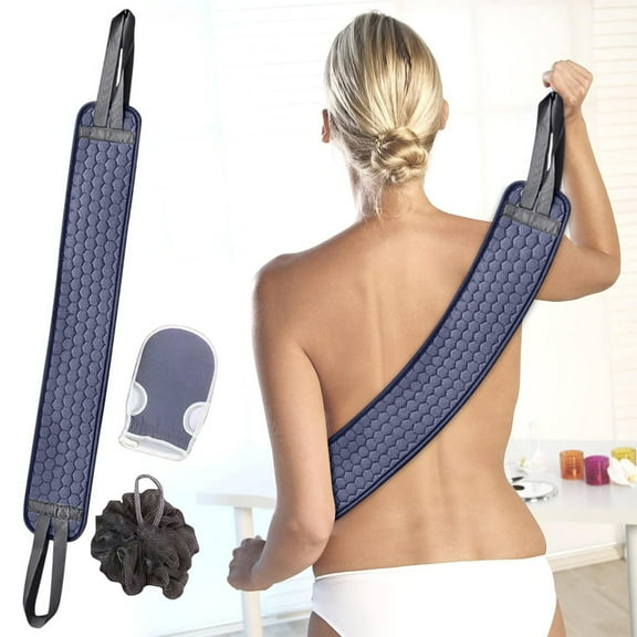 RnemiTe-amo 3Pcs Exfoliating Body Back Scrubber Set for Shower,Exfoliating Washcloth Body Exfoliator Bath Tool to Scrub Your Body Deeply for Men & Women Exfoliation