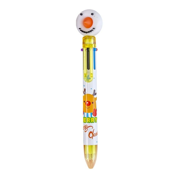 RnemiTe-amo 6 Color Christmas Ballpoint Pen Push Type Color Multifunction Marker 2ML