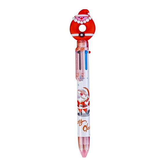 RnemiTe-amo 6 Color Christmas Ballpoint Pen Push Type Color Multifunction Marker 2ML