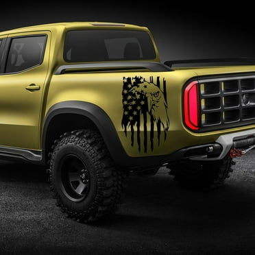 RnemiTe-amo American Flag Vinyl Decal Veteran Army Retired Soldier Distressed American USA US Flag Truck Tailgate Vinyl Decal Sticker Compatible with Most Pickup Trucks