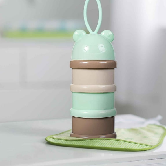 RnemiTe-amo Baby formula dispenser,Color Baby Three-layer Milk Powder Box Independent Layered Milk Powder Box Children's Portable Rotating Milk Powder Box