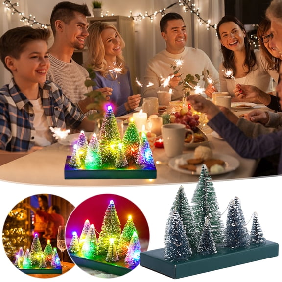 RnemiTe-amo Christmas Outdoor Decor on SaleArtificial Christmas Tree With LED Lights,Mini Desktop LED Lights Christmas Tree Decoration Home Xmas Festival Gift Ornament,Full Xmas Tree(Colour Lights)