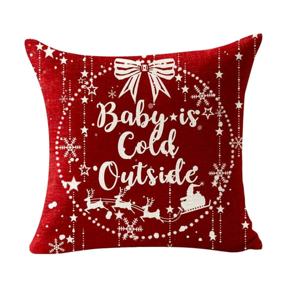 RnemiTe-amo Christmas Pillow Covers 18x18 Christmas Decor Linen Pillowcase Winter Snowflake Decorations Christmas Throw Pillows Christmas Holiday Decor Outdoor Cushion Covers for Couch Home Decor