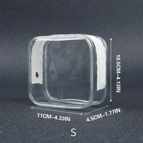 RnemiTe-amo Clear Makeup Bags with Zipper,Portable Clear Makeup Bag Zipper Waterproof Transparent Travel Storage Pouch Cosmetic Toiletry Bag With Handle