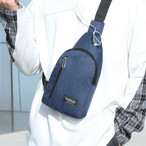 RnemiTe-amo Clearance Under 5 Storage Bag & Travel Bag Sling Bag for Men,Small Sling Bag Crossbody Chest Shoulder Water Resistant Sling Purse One Strap Travel Bag For Men Women with Earphone Hole
