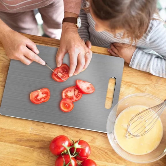 RnemiTe-amo Cutting Boards for Kitchen, Chopping Board Double Sided Stainless Steel 304 Kitchen Cutting Board With Hanging Hole Durable Home Kitchen Chopping Board For Meat Vegetables Fruit
