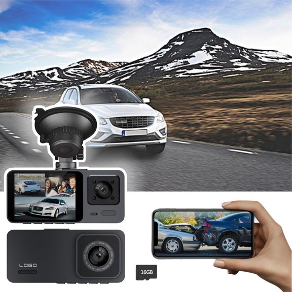 RnemiTe-amo Dash Camera Front and Inside,1080P Car Dash Cam,Wide Angle Dashboard Camera Recorder with G-Sensor, WDR, Loop Recording, Supercapacitor, Mobile App