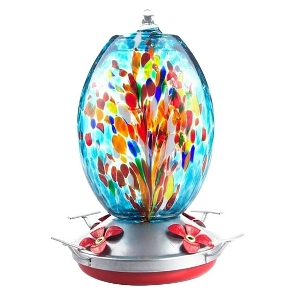 RnemiTe-amo Feeder Hummingbird Feeder Hand Blown Glass Hummingbird Feeder