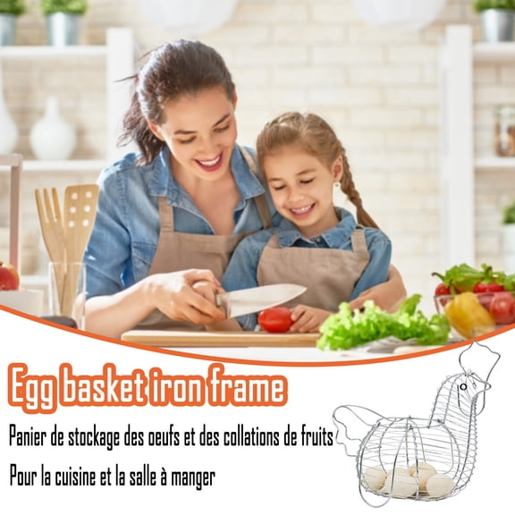 RnemiTe-amo Kitchen Tools Kitchen Supplies Metal Basket, Chicken Shaped Rack, Metal Wire And Fruit Snack Basket, Kitchen