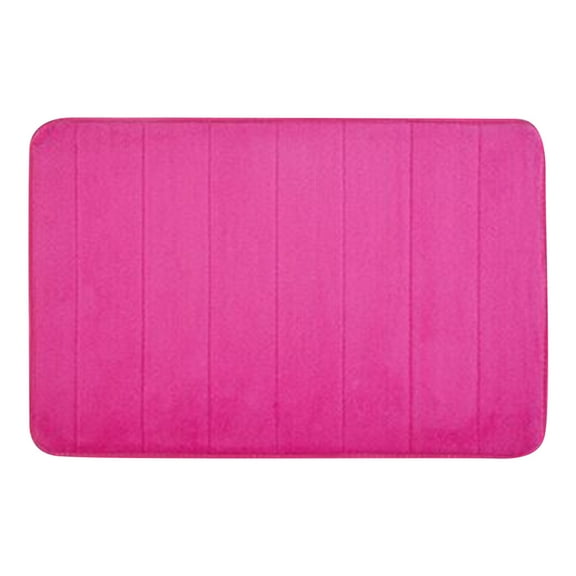 RnemiTe-amo Memory Foam Bath Mat Rug, Ultra Soft Non Slip and Absorbent Bathroom Rug,Water Absorbent and Machine Washable Bath Rug for Bathroom, Shower, and Tub, 24" x 16",Hot Pink