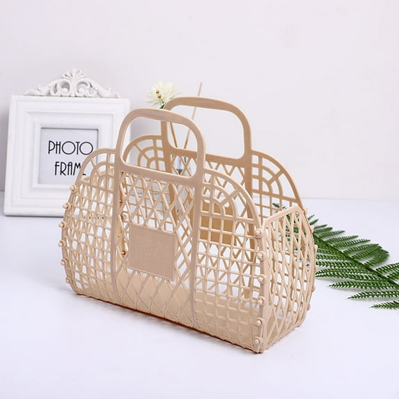RnemiTe-amo Shoe Rack Bathroom Hollowed Out Wash Storage Basket Bath Basket Plastic Bath Basket Foldable Mesh Hand Basket Bath Basket (24x21x9.5cm)