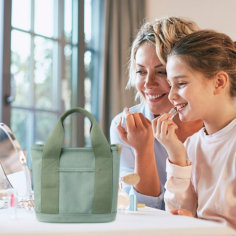 RnemiTe amo Deals Storage Bins Storage Box Fashion Canvas Bag Tote Bag Storage Bag Multi Pocket Handbag Handle Bag Large Capacity Multi pocket Handbag
