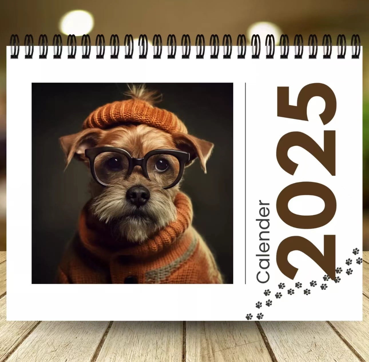 RnemiTe-amo Desk Calendar 2025,12"x8" Gentleman Dogs Wall Calendar 2025 