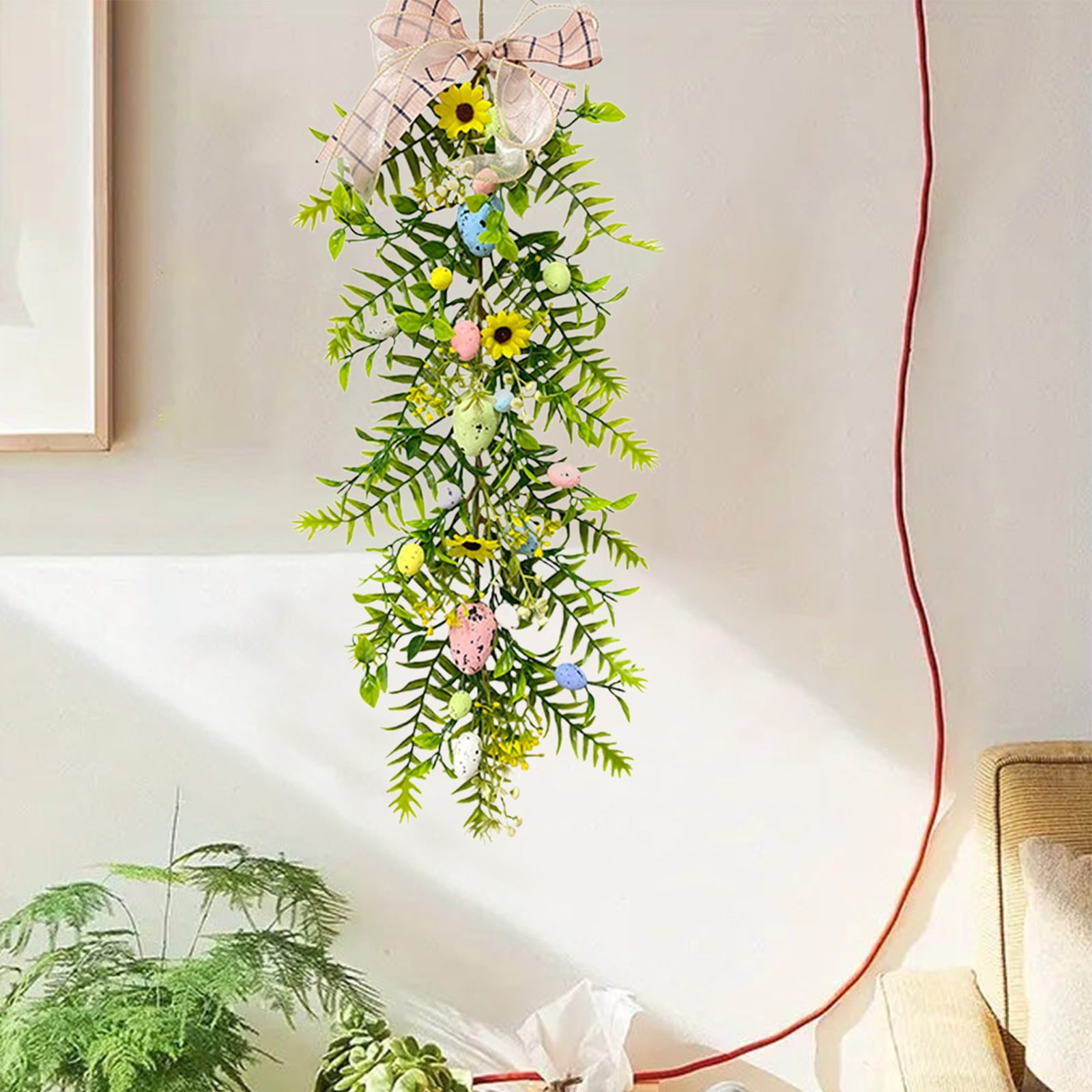 Window Garland Spring RnemiTe-amo Easter Artificial Garlands Berry Garland Hanging Rustic ...