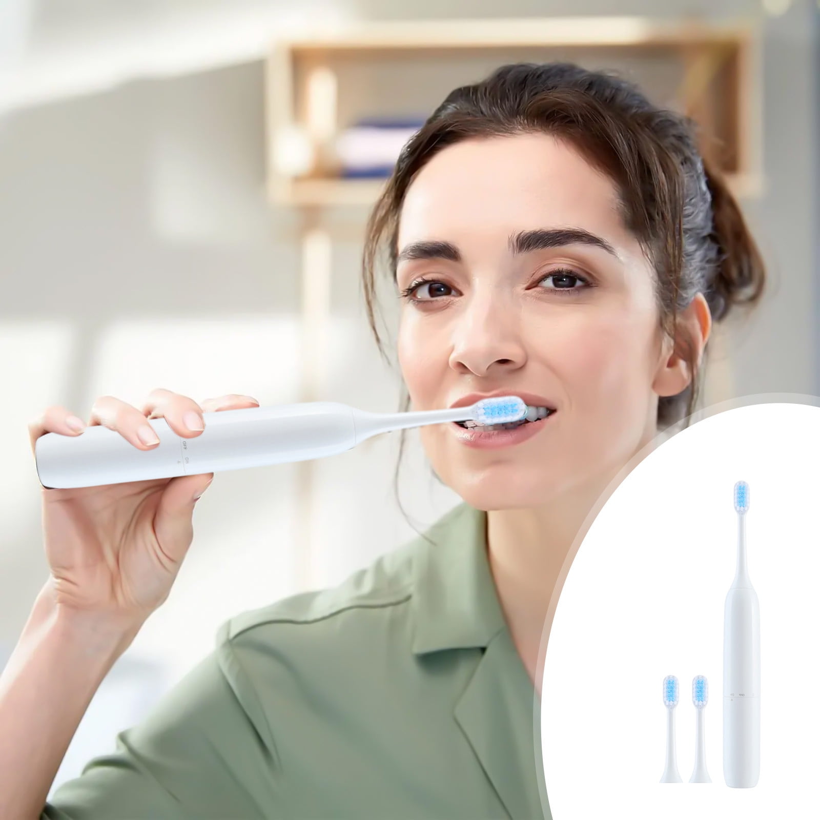 RnemiTeamo Electric Toothbrush for Adults with 3 Replacement