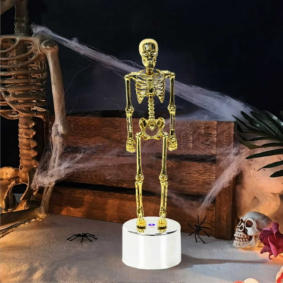 RnemiTe-amo Halloween Mini Skeleton Figurine Decoration Lamp Night,Small Skeletons Figurines Mini Skeletons for Halloween Indoor Outdoor Graveyard Decor Haunted House Accessories Party Favors