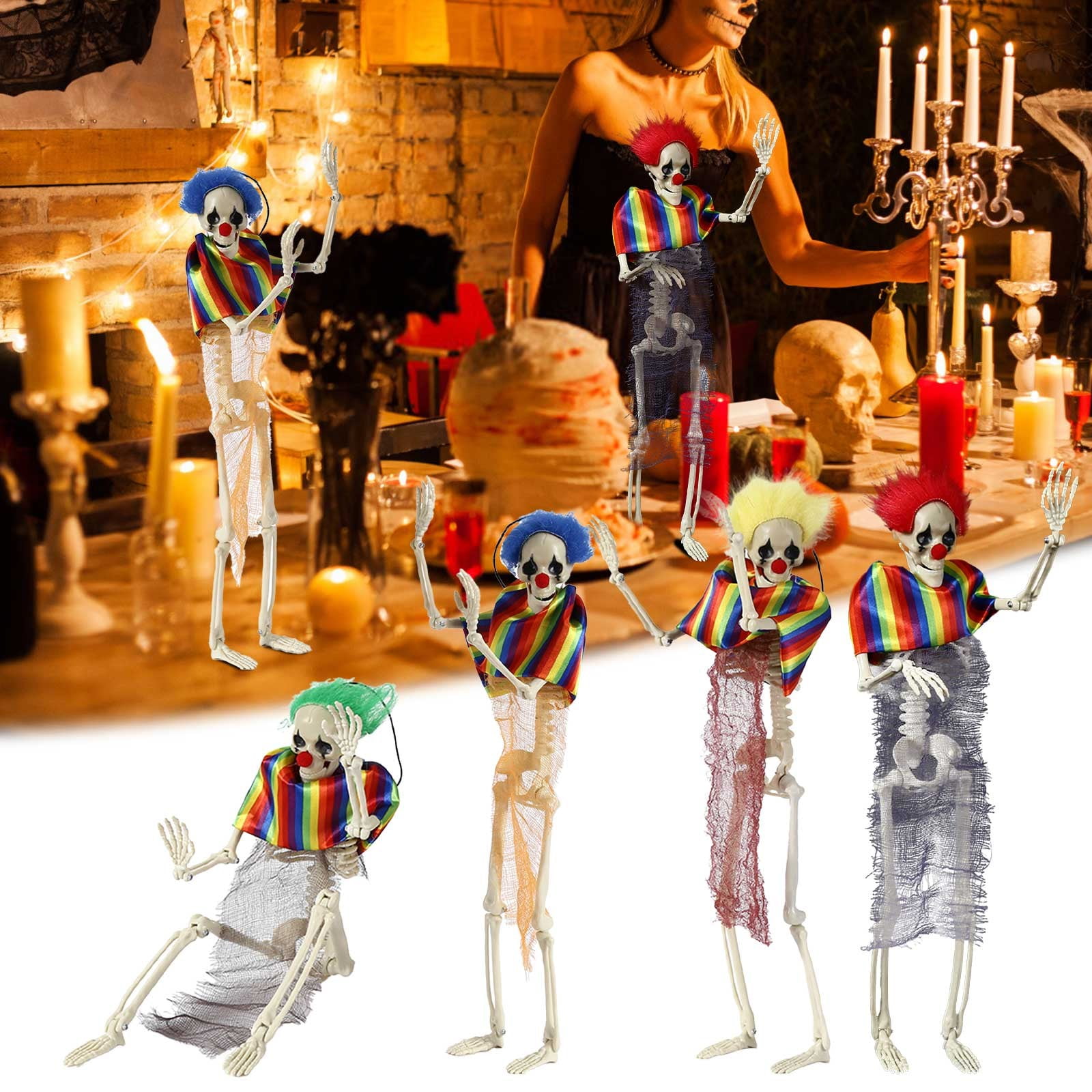 RnemiTeamo Halloween on Sale！ Halloween Skeleton Life Size Posable