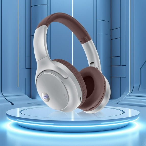 RnemiTe-amo Hybrid Active Noise Cancelling Headphones 5.3,Wireless Bluetooth On-Ear Headphones,Battery Level Digital Display Battery Life Foldable And Card Insertion Immersive Sound Earphones