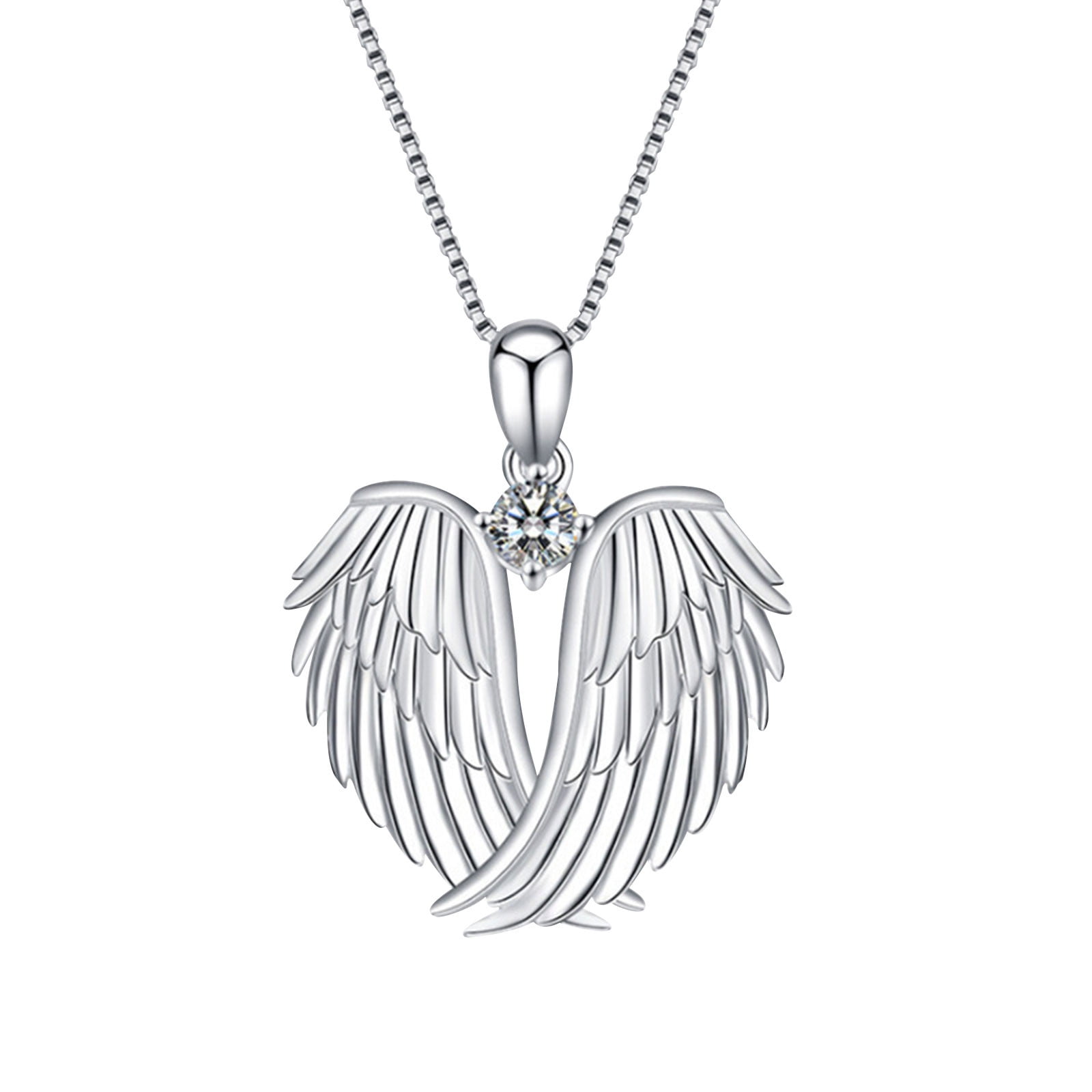 RnemiTeamo Clearance Jewelry 925 Sterling Silver Angel Wings Pendant