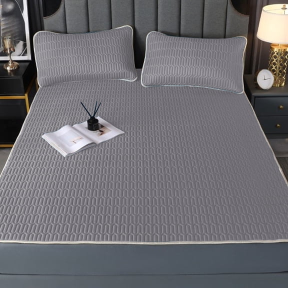 RnemiTe-amo Latex Bed Sheet Three-Piece Set,Super Soft & Breathable King Sheets,Latex Bed Sheet Cool Feeling Silk Summer Quilt Latex Seat Foldable Printed Soft Seat Bed Sheet,59"X79"