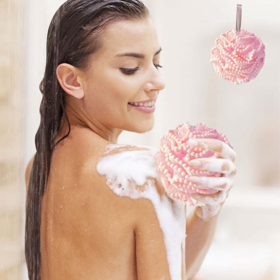 RnemiTe-amo Loofah Sponge 80g/Piece, Natural Recycled Shower Puffs for Body Set for Men and Women - Loofah Exfoliating Body Scrubber, Bath Poufs or Shower Scrunchie