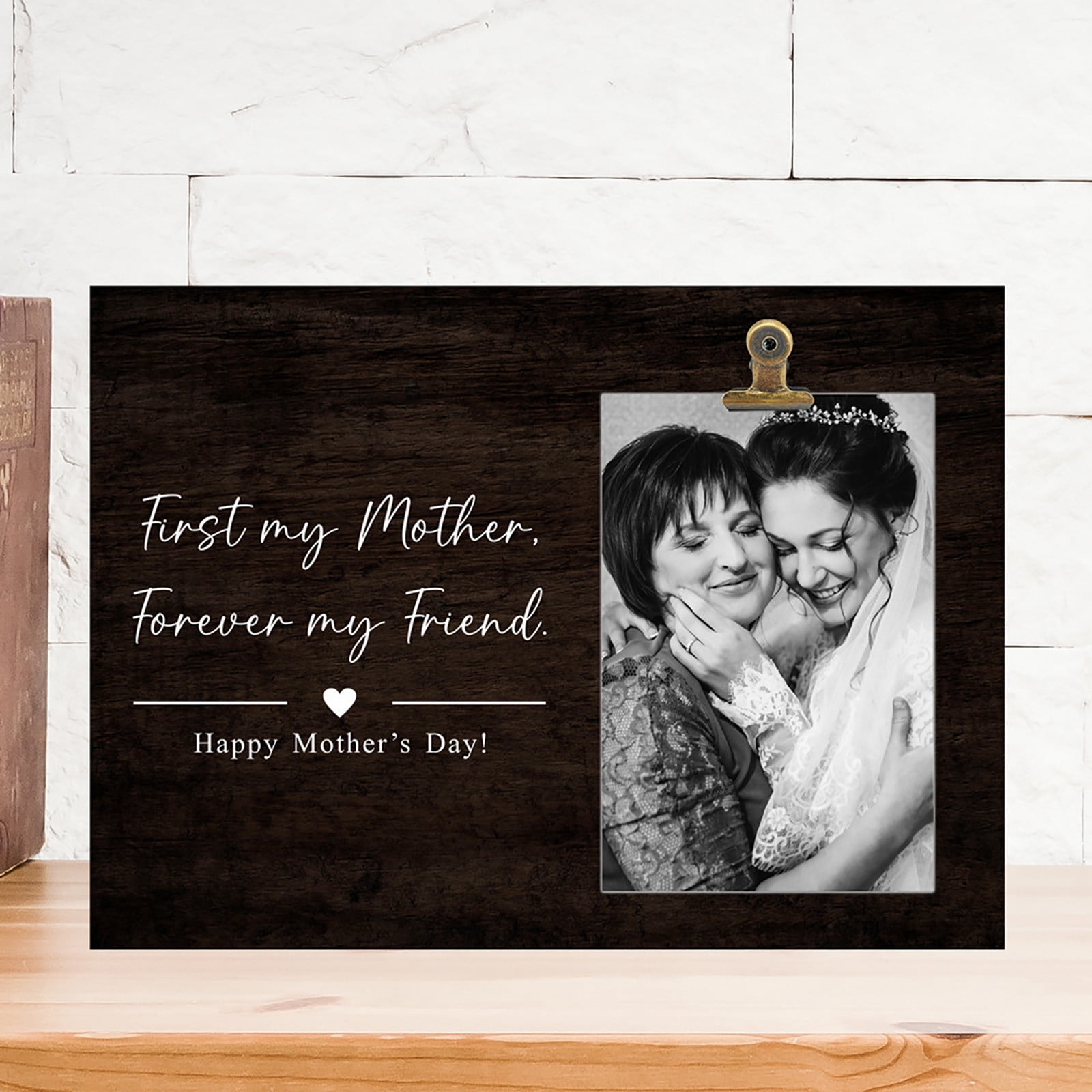 Itsoly Mom Gift Picture Frame – Holds 4x6 Photo, Thank You/Wedding Gift From Daughter, Tabletop Or Wall Mount