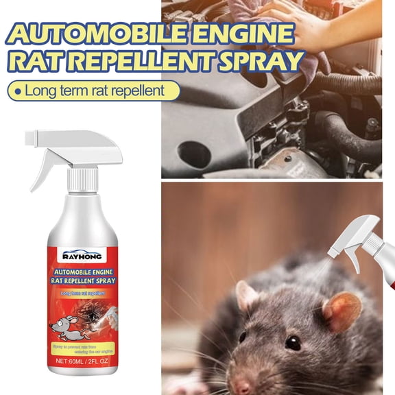 RnemiTe-amo Mosquito Repeller Automobile Engine Rat Mouse Repellent Spray Natural Vehicle Protection 60ml