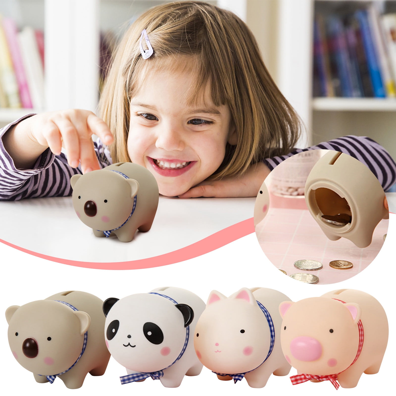 RnemiTeamo Piggy Bank for Kids,Kids Money Bank for Boys,Cute Coin Bank