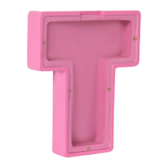 RnemiTe-amo Pink Piggy Bank Clearance!Large Piggy Banks 26 English Alphabet Letter for Boys Girls,Wooden Personalized Bills and Bank Money Box,DIY Name Birthday Gift