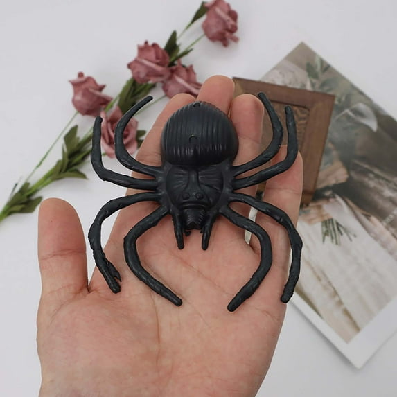 RnemiTe-amo Realistic Spider, Fake Spider Plastic Spider Toys Halloween Prank Props Small Size Funny Halloween Decorations