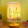thumbnail image 1 of RnemiTe-amo on Sale！DIY Bedside Lamp Sunflower Impressionism Reading Bedside Table Lamp,Plain Wooden Base Rectangular Fabric Lampshade Bedroom Living Room Table Lamp, 1 of 6