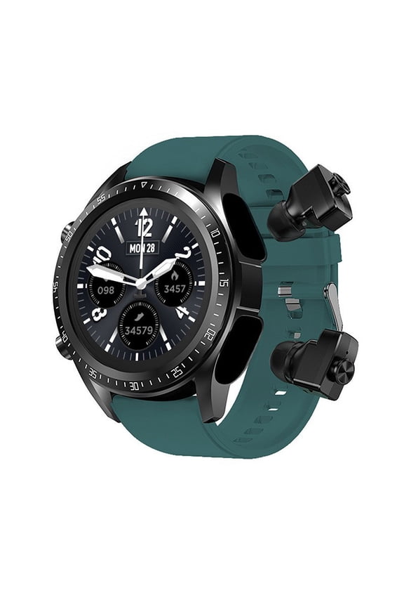 Smart Watch with Earbuds,Sports Smartwatch with Wireless Earphones 2 IN 1 Alloy 1.32inch IPS Screen-Screen IP67 Multi Sport Mode Works With Android and All