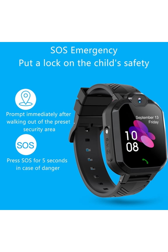 Smart Watch for Kids,Kids Cell Phone Watch with GPS Tracker,Smart Watches Girls SOS Call Voice Chat Alarm Clock GPS Smart Watch for Kids Toys for Ages 5-7(Black)
