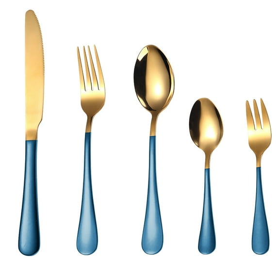 RnemiTe-amo Spoon and Fork Set,Silverware Spoon and Fork Set Stainless Steel Steel,Include Fork Knife Spoon Set, Mirror Polished, Square Handle, Dishwasher Safe, Cutlery Set for Home Kitchen