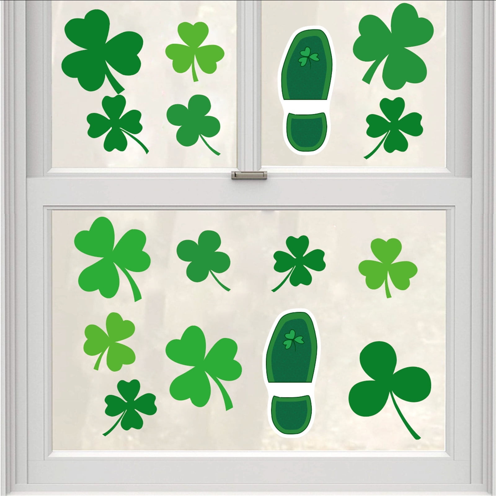 Window Stickers Irish RnemiTe-amo St. Patrick's Day Decorations Window Clings Decor, Shamrock ...
