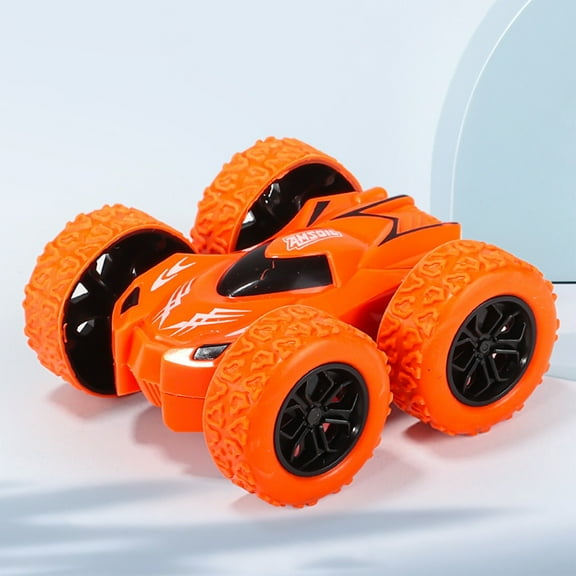 RnemiTe-amo Toy Cars for Kids, Truck Toys Vehicles Push and Go Flip Stunt Car, Double-Sided Friction Powered Vehicles Flips Shockproof Inertia Cars Push and Go Vehicles for Kids Christmas Party Gift