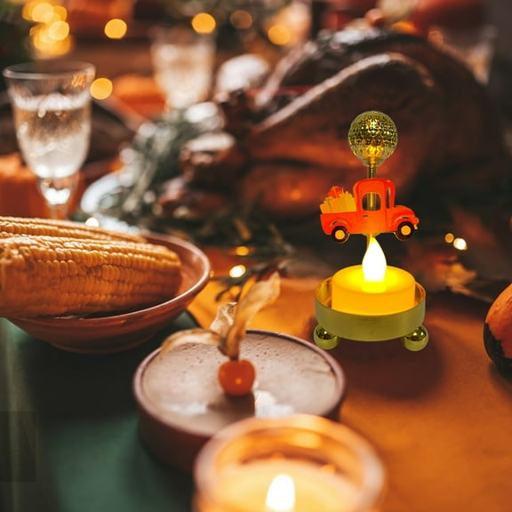 RnemiTe-amo Turkey Tea Lights Candles Battery Operated Thanksgiving LED Flameless Tealight Candles Religious Tea Light Candle Holder Stand Indian Housewarming Return Gift