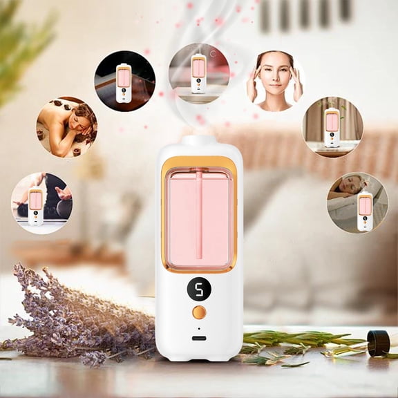 RnemiTe-amo Wall Mounted Essential Oil Diffuser,Aroma Oils Refill Rechargeable 5 Modes Ultrasonic Atomization Fragrant Humidifier Wireless Aromatherapy Air Freshener for Home Large Room