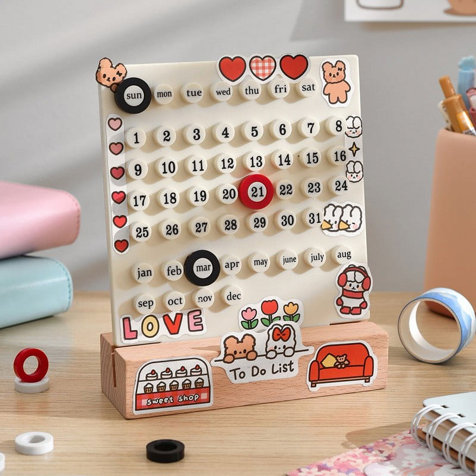 rnemite-amo-wooden-desk-calendar-perpetual-planner-calendar-with-diy-unique-gifts-for-women-desk-decorations-for-women-office-desk-accessories-aesthetic-cute-desk-deco-walmart-com