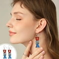 thumbnail image 1 of RnemiTe-amoAmerican Flag Earrings 4th of July Earrings for Women USA Dangle Drop Earrings Independence Day Holiday Gifts American Flag Earrings Patriotic Star Earring for Independence Day Gift, 1 of 8