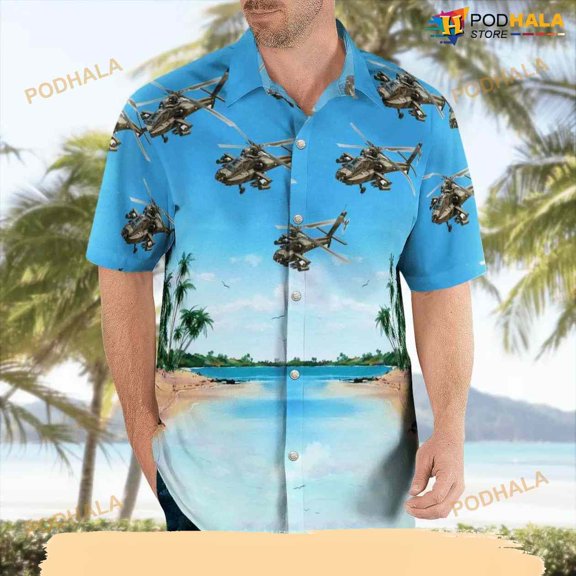 Rnlaf Koninklijke Luchtmacht Boeing Ah-64d Apache Longbow Aloha Hawaiian Shirt