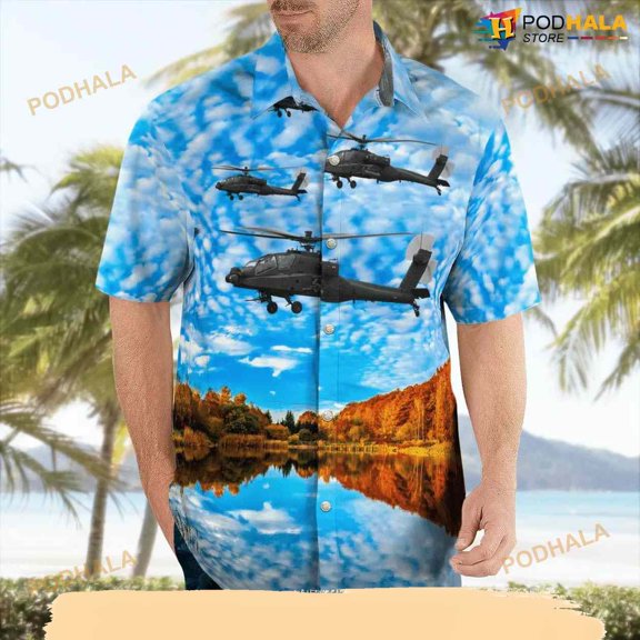 Rnlaf Koninklijke Luchtmacht Boeing Ah-64d Apache Longbow Autumn Hawaiian Shirt For Men An