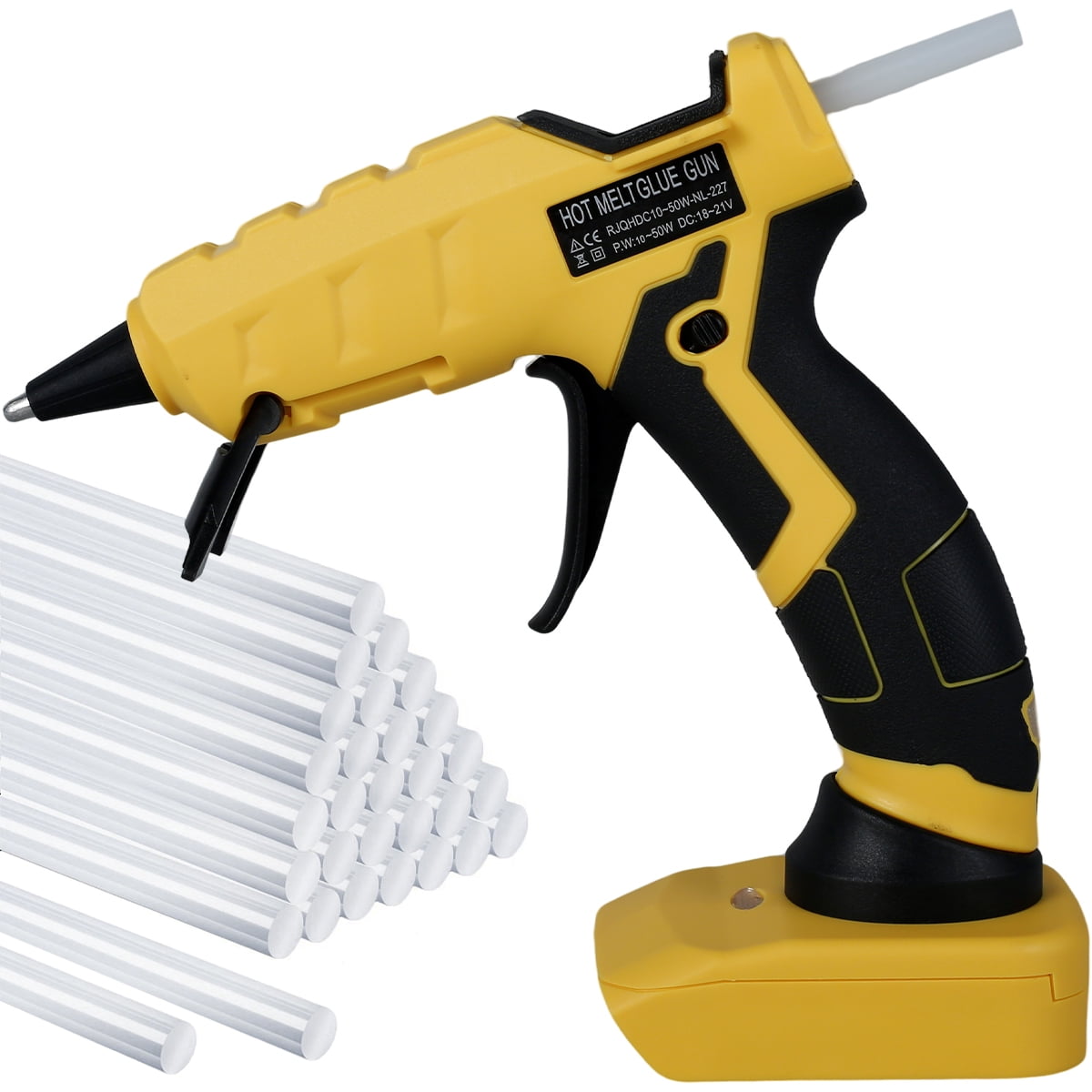 Electric Heat Hot Melt Crafts Repair Sewing Cordless Caulk & Adhesive Gun Tool, Size: 36, Yellow