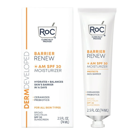 RoC Barrier Renew AM Moisturizer, SPF30, All Skin Types, 2.5 fl oz