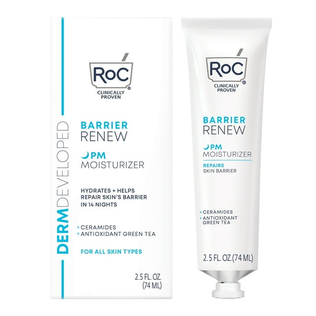 RoC Barrier Renew PM Night Moisturizer, All Skin Types, 2.5 fl oz