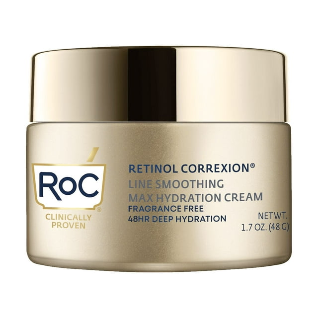 RoC Retinol Correxion Anti-Aging Daily Hydration Moisturizer Cream with Hydrating Hyaluronic Acid, Fragrance-Free, 1.7 oz